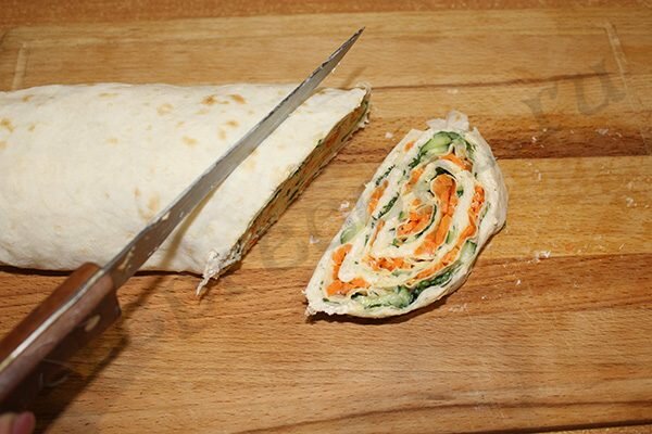 Рулет из лаваша с курицей