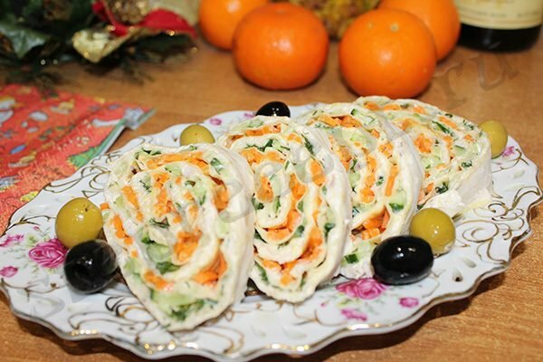 Рулет из лаваша с курицей