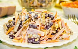 быстрый салат с фасолью консервированной