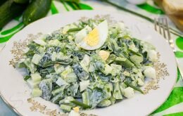 Салат из Черемши с огурцом и яйцом