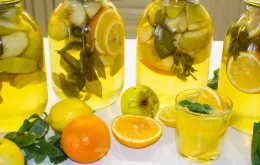 компот из яблок мохито на зиму с мятой и лимоном