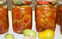 салат из зеленых помидор на зиму