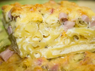 запеканка из макарон с ветчиной и сыром в духовке