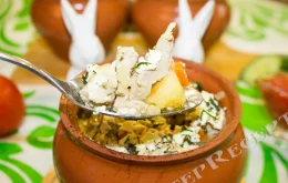 курица картошка грибы в духовке